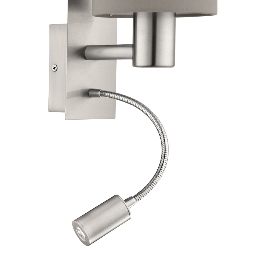 Eglo - Luminária Flexível LED 1xE27/40W+LED/3,8W taupe