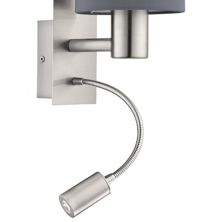 Eglo - Luminária Flexível LED 1xE27/40W+LED/3,8W cinza