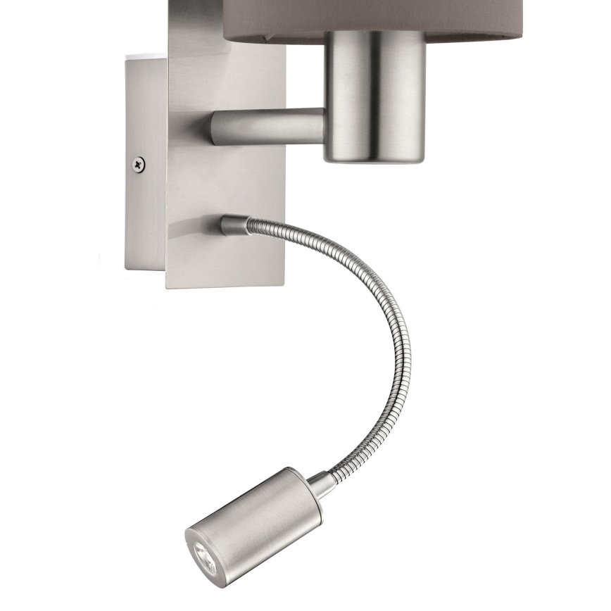 Eglo - Luminária Flexível LED 1xE27/40W+LED/3,8W cinza