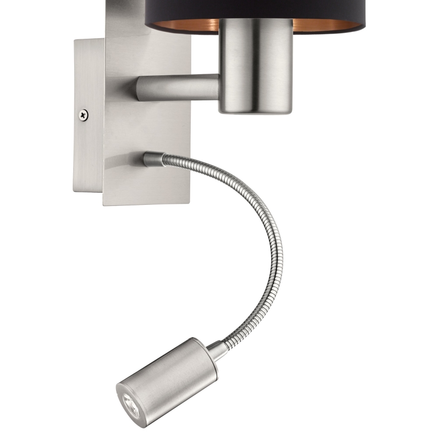 Eglo - Luminária Flexível LED 1xE27/40W+LED/3,8W preta