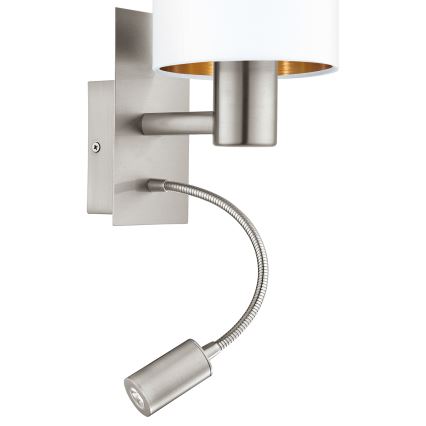 Eglo - Candeeiro LED flexível 1xE27/40W/230V + LED/3,8W branco