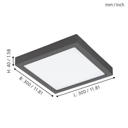 Eglo - Luz de teto de exterior LED LED/22W IP44