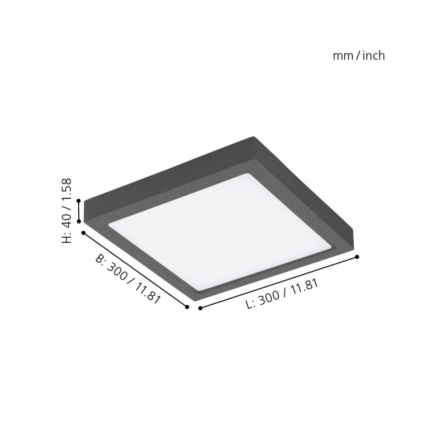 Eglo - Luz de teto de exterior LED LED/22W IP44