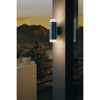 Eglo - Luz de parede LED de exterior 2xGU10/5W IP44