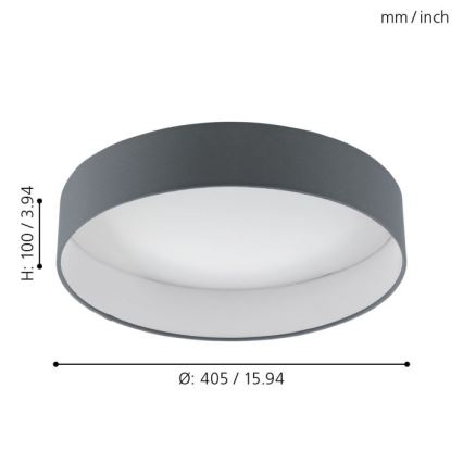 Eglo - Candeeiro de tecto dimável LED/18W/230V