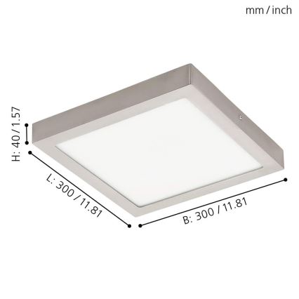 Eglo - Candeeiro de teto LED RGBW regulável FUEVA-C LED/21W/230V 30x30 cm
