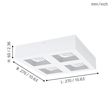 Eglo - Luz de teto LED 4xLED/6,3W/230V