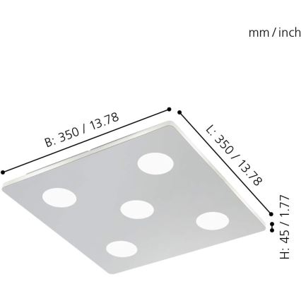 Eglo - Luz de teto de casa de banho LED 5xLED/4,5W/230V IP44