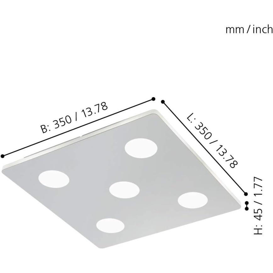 Eglo - Luz de teto de casa de banho LED 5xLED/4,5W/230V IP44