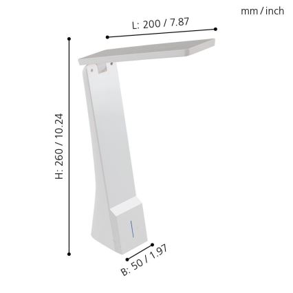Eglo - Lâmpada de mesa LED dimerizável LED/1,8W/230V branca