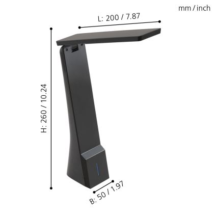 Eglo - Candeeiro de mesa LED regulável LED/1,8W/230V preto