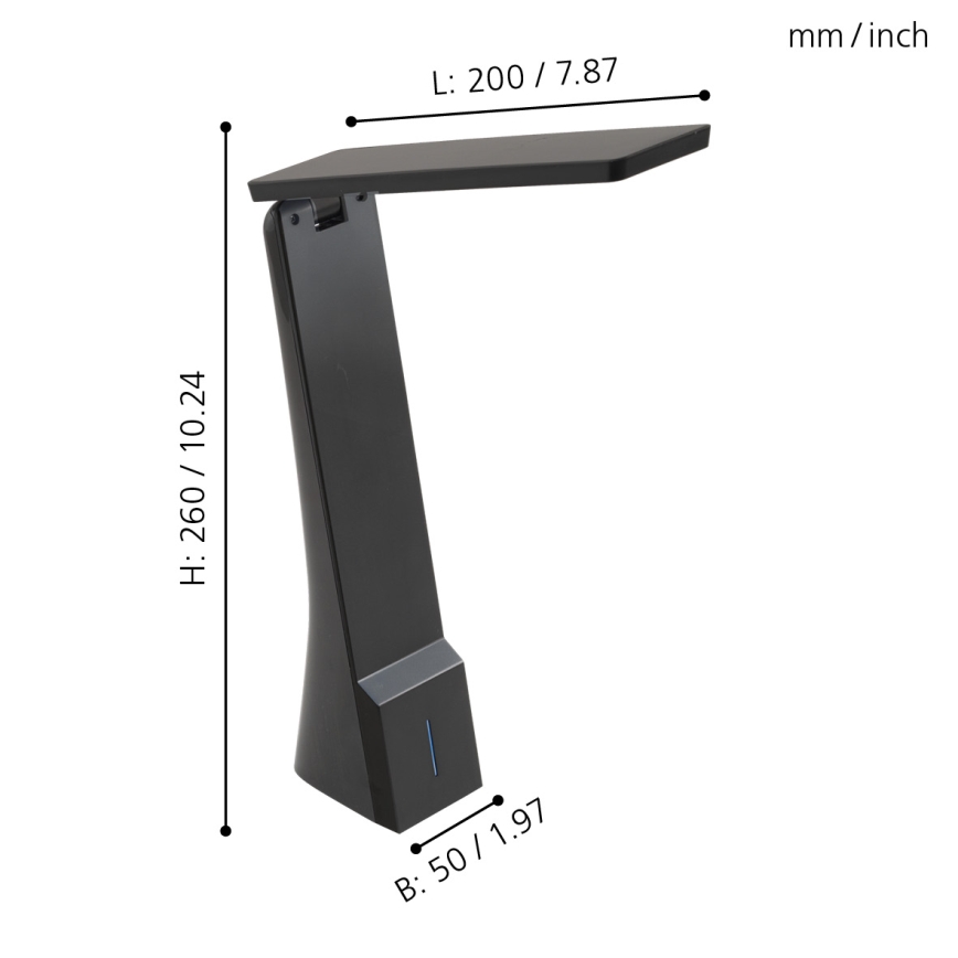 Eglo - Candeeiro de mesa LED regulável LED/1,8W/230V preto