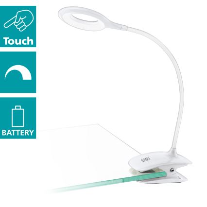 Eglo - Lâmpada LED regulável com clip LED/3W/5V 500 mAh branca