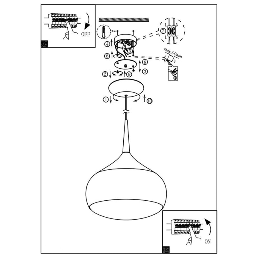 Eglo 97087 - Pendente LED RGBW regulável COMBA-C LED/18W/230V