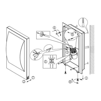 Eglo 97239 - Candeeiro de exterior LED dimerizável VERRES-C 1xE27/9W/230V IP44 cromo fosco