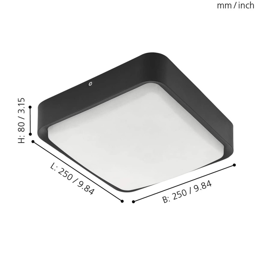 Eglo - Luminária de teto exterior LED regulável LED/14,6W/230V