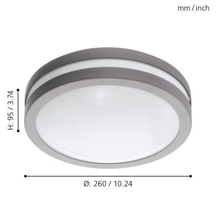 Eglo 97299 - Luminária LED regulável para casa de banho LOCANA-C LED/14W prata IP44