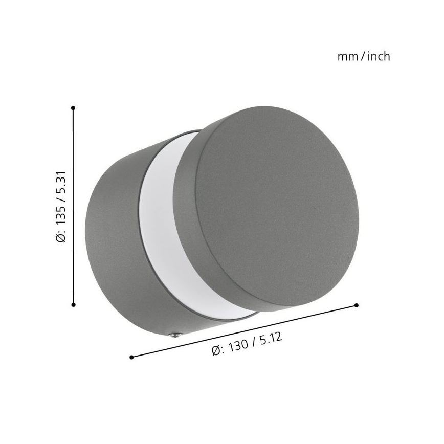 Eglo 97301 - Aplique de parede LED para exterior MELZO LED/11W/230V cinzento IP65