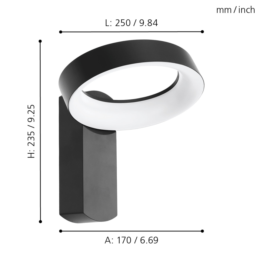 Eglo - Luz de parede LED de exterior LED/11W/230V IP44