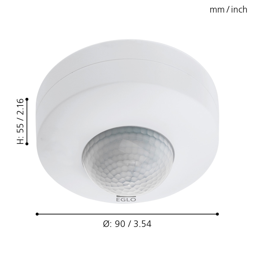 Eglo - Sensor de movimento exterior 12 m branco IP44