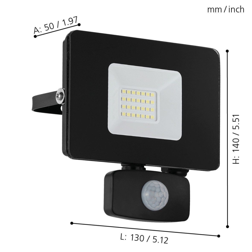 Eglo - Holofote com sensor LED LED/20W/230V IP44