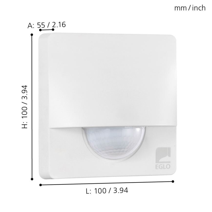 Eglo - Sensor de movimento de exterior 1m branco IP44