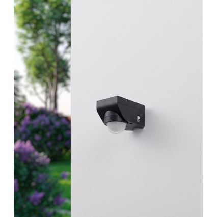 Eglo 97467 - Sensor para exterior de movimento e crepúsculo DETECT ME 4 12 m preto IP44