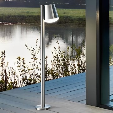 Eglo 97485 - Luminária exterior LED regulável CALDIERO-C 1xE27/9W/230V cromado mate IP44