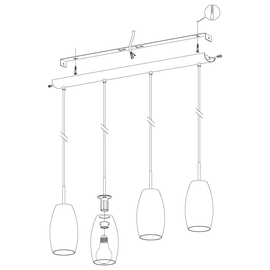 Eglo - Candelabro num fio 4xE27/40W/230V