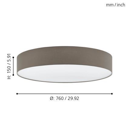 Eglo 97616 - Luz de teto PASTERI 5xE27/60W/230V 76 cm