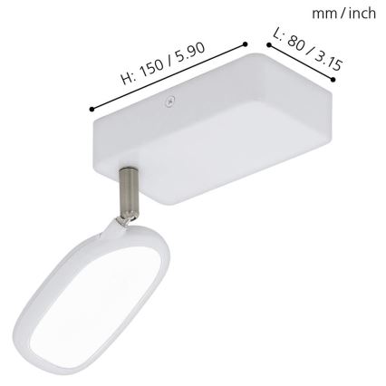Eglo - Luminária de Teto LED RGB PALOMBARE-C 1xLED/5W/230V