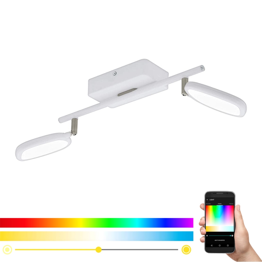 Eglo 97692 - Luminária de teto LED RGB PALOMBARE-C 2xLED/5W/230V