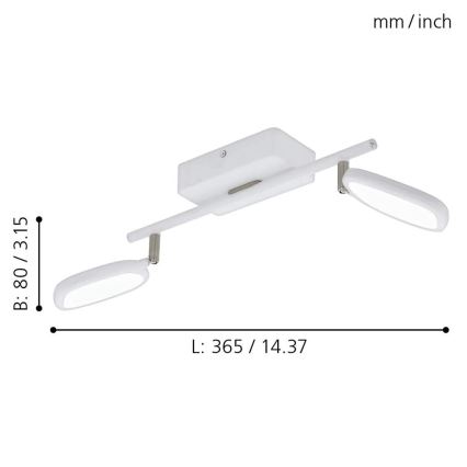 Eglo 97692 - Luminária de teto LED RGB PALOMBARE-C 2xLED/5W/230V