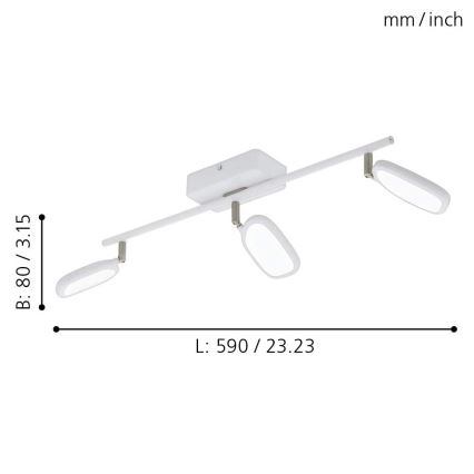 Eglo - Luminária de Teto LED RGB PALOMBARE-C 3xLED/5W/230V