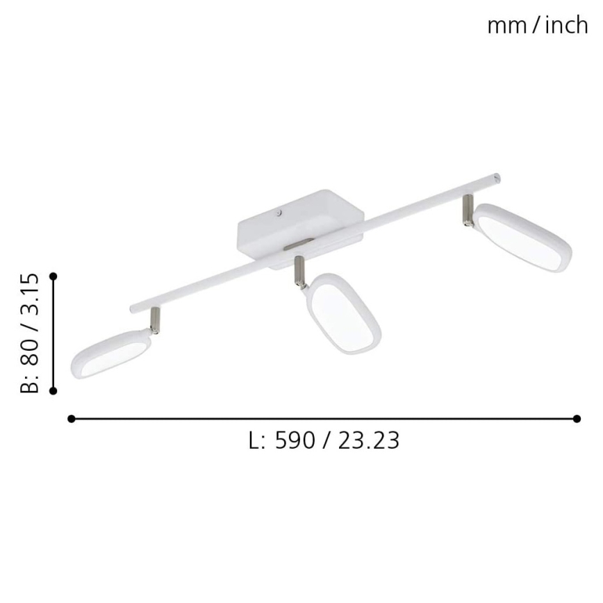 Eglo - Luminária de Teto LED RGB PALOMBARE-C 3xLED/5W/230V