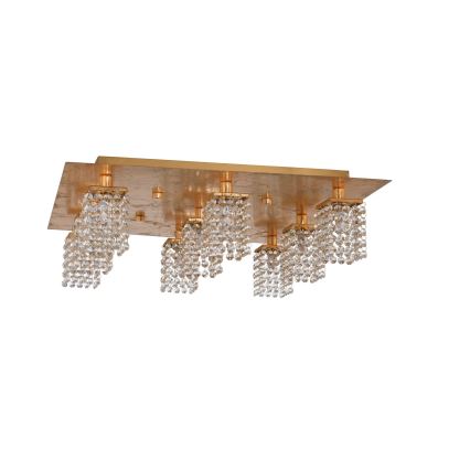 Eglo 97722 - Candelabro integrado de cristal LED PYTON GOLD 9xG9/3W/230V