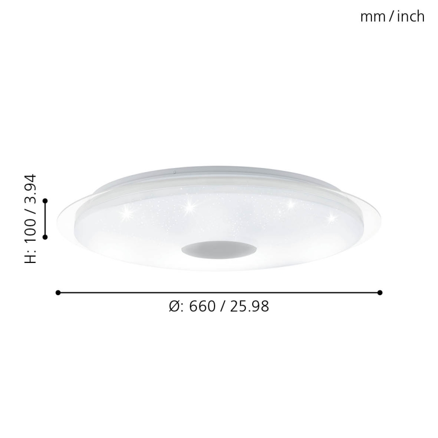 Eglo - Luminária de teto LED dimmerizável LED/40W/230V + controlo remoto