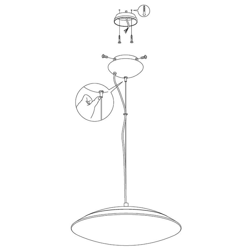 Eglo 97812 - LED RGB regulável, lustre pendente em cabo FRATTINA-C 1xLED/27W/230V