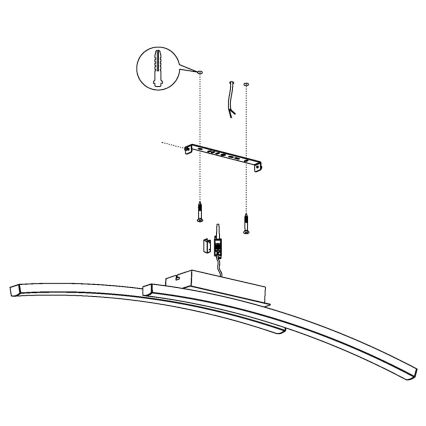Eglo 97909 - Lustre de teto LED RGB dimerizável FRAIOLI-C LED/34W/230V