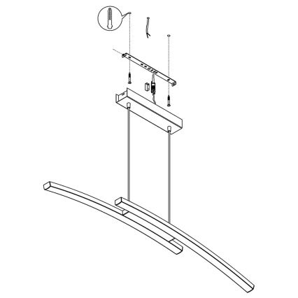 Eglo 97911 - Lustre suspenso por cabo LED RGB dimerizável FRAIOLI-C LED/34W/230V