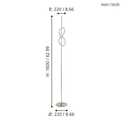 Eglo 97942 - Candeeiro de chão LED NOVAFELTRIA LED/13W/230V