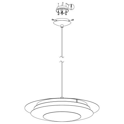 Eglo 98043 - Lustre suspenso LED RGBW regulável com cabo MONEVA-C LED/18W/230V