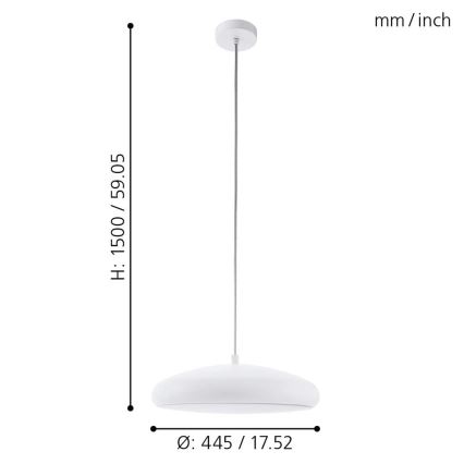 Eglo 98046 - LED RGB Lustre dimerizável suspenso por cabo RIODEVA-C LED/27W/230V