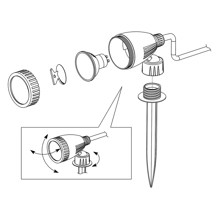Eglo 98052 - Candeeiro exterior LED RGB NEMA-C 1xGU10/5W/230V IP44