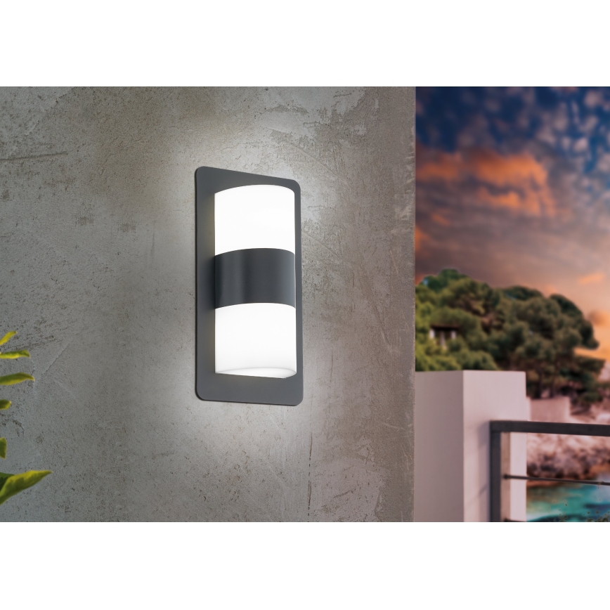 Eglo - Iluminação de parede exterior 2xE27/10W/230V antracite IP44