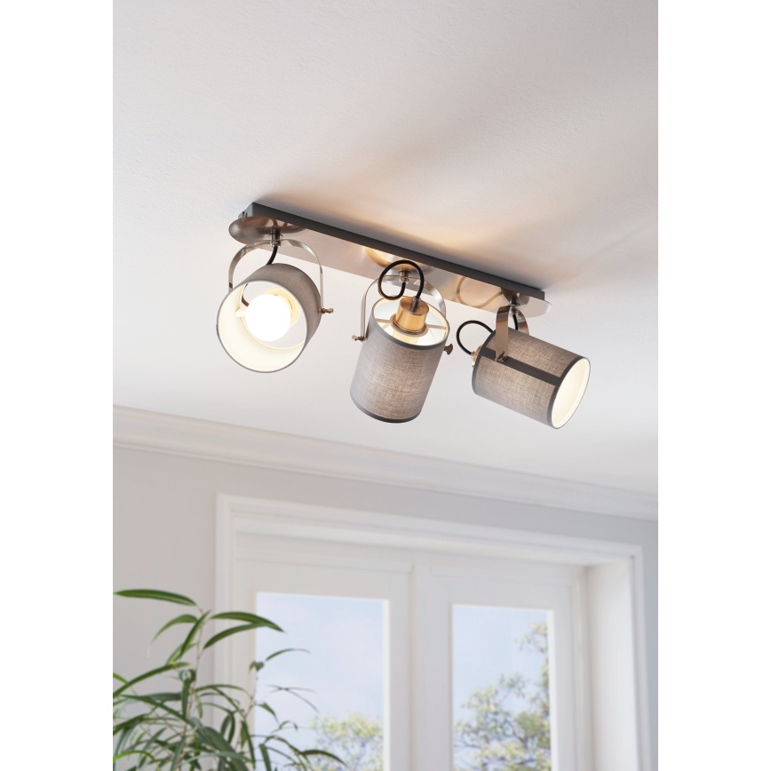 Eglo 98141 - Candeeiro de focos VILLABATE 3xE27/10W/230V