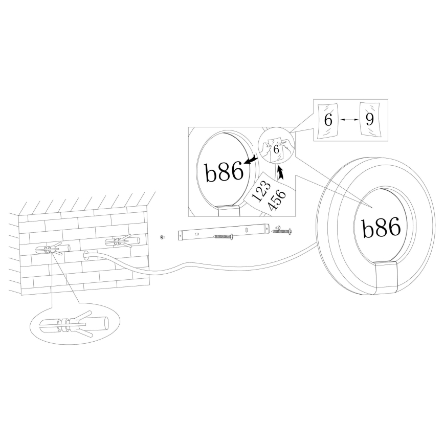 Eglo - Número de casa LED LED/15W/230V IP44