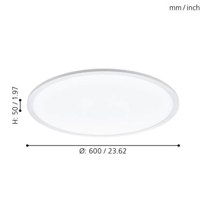 Eglo - Luminária de teto LED dimmerizável LED/30W/230V + controlo remoto