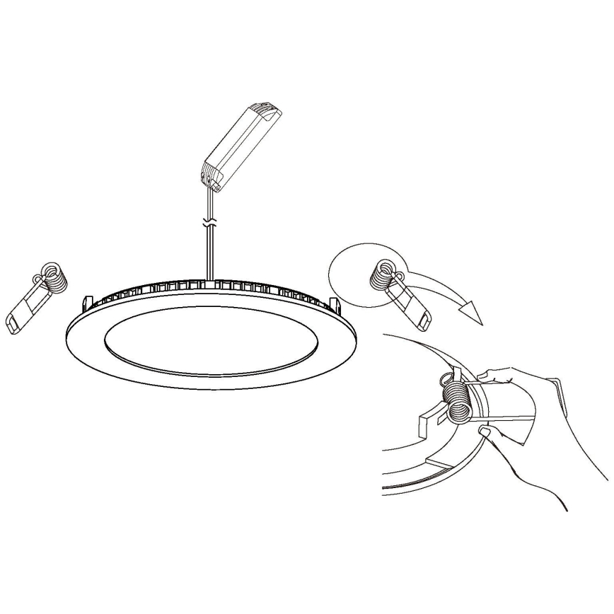 Eglo - Luminária de teto encastrada dimerizável LED/5W/230V + controlo remoto, diâmetro 12 cm