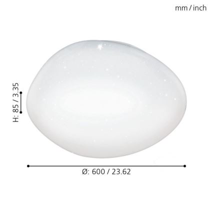 Eglo - Candeeiro de teto LED dimerizável, 36 W / 230 V, Ø 60 cm + controlo remoto